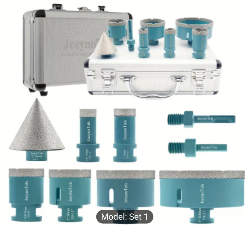 Ultimate 9 Piece Tile Holesaw Kit with Case