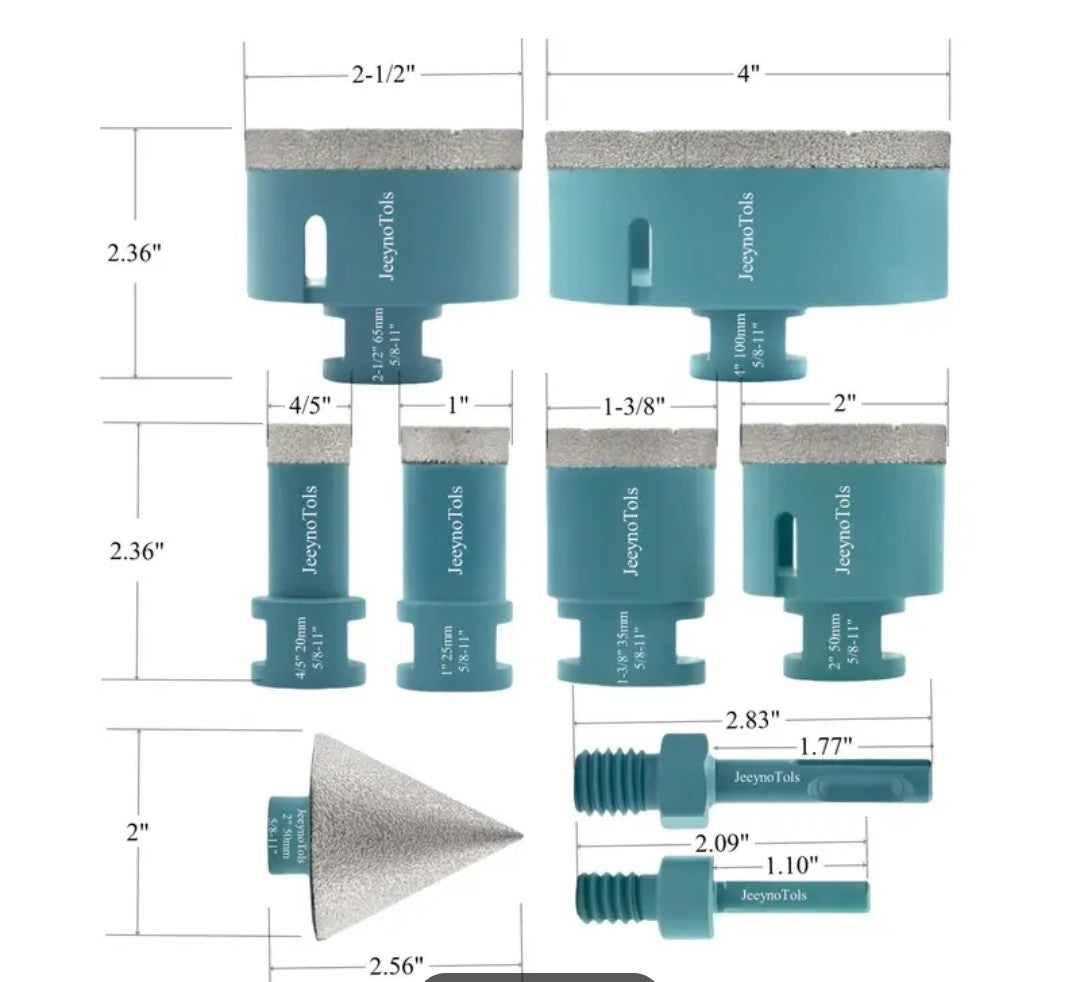Ultimate 9 Piece Tile Holesaw Kit with Case