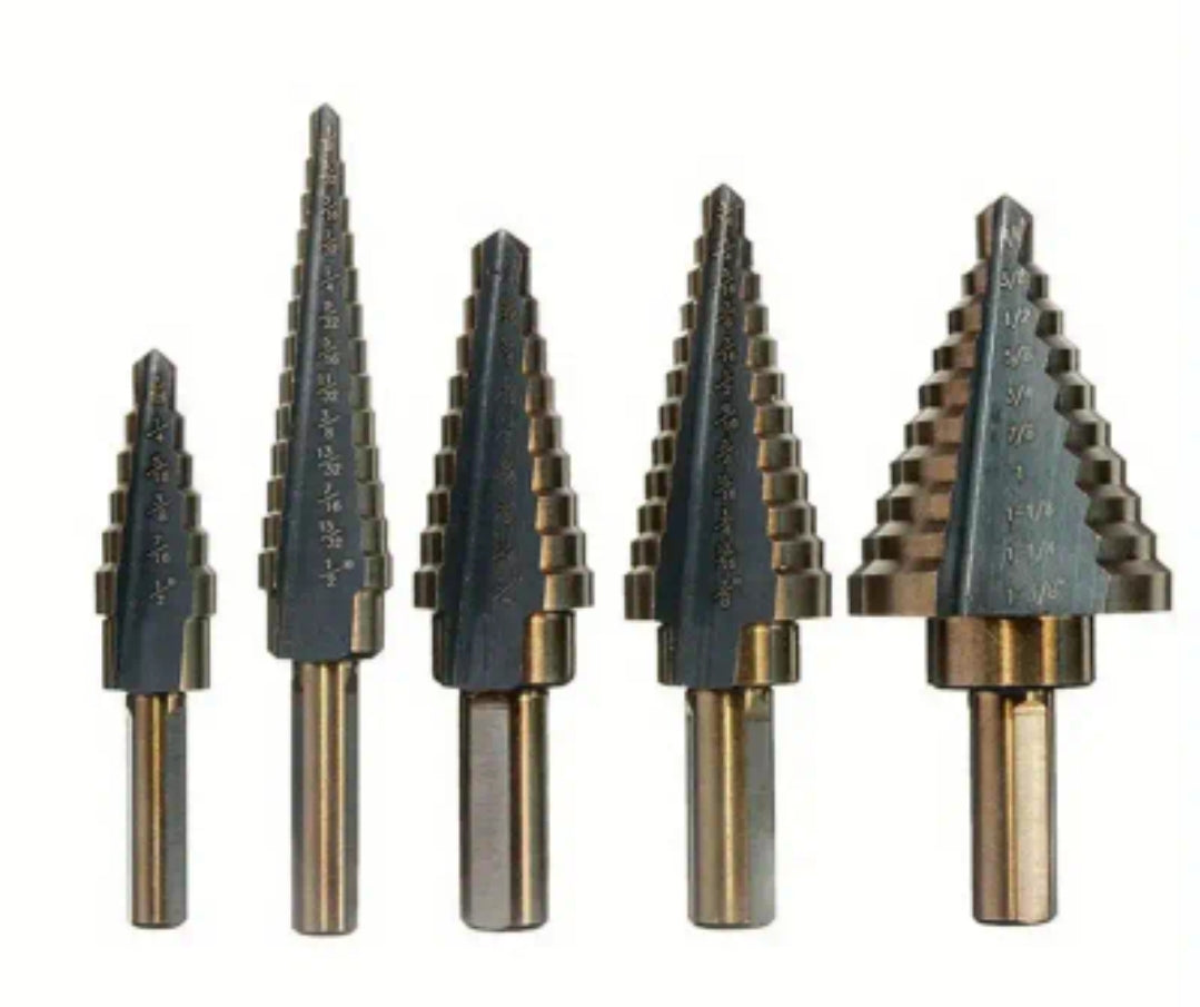 5-Piece Cobalt Step Drill Bit Set (1/8" to 1-3/8")