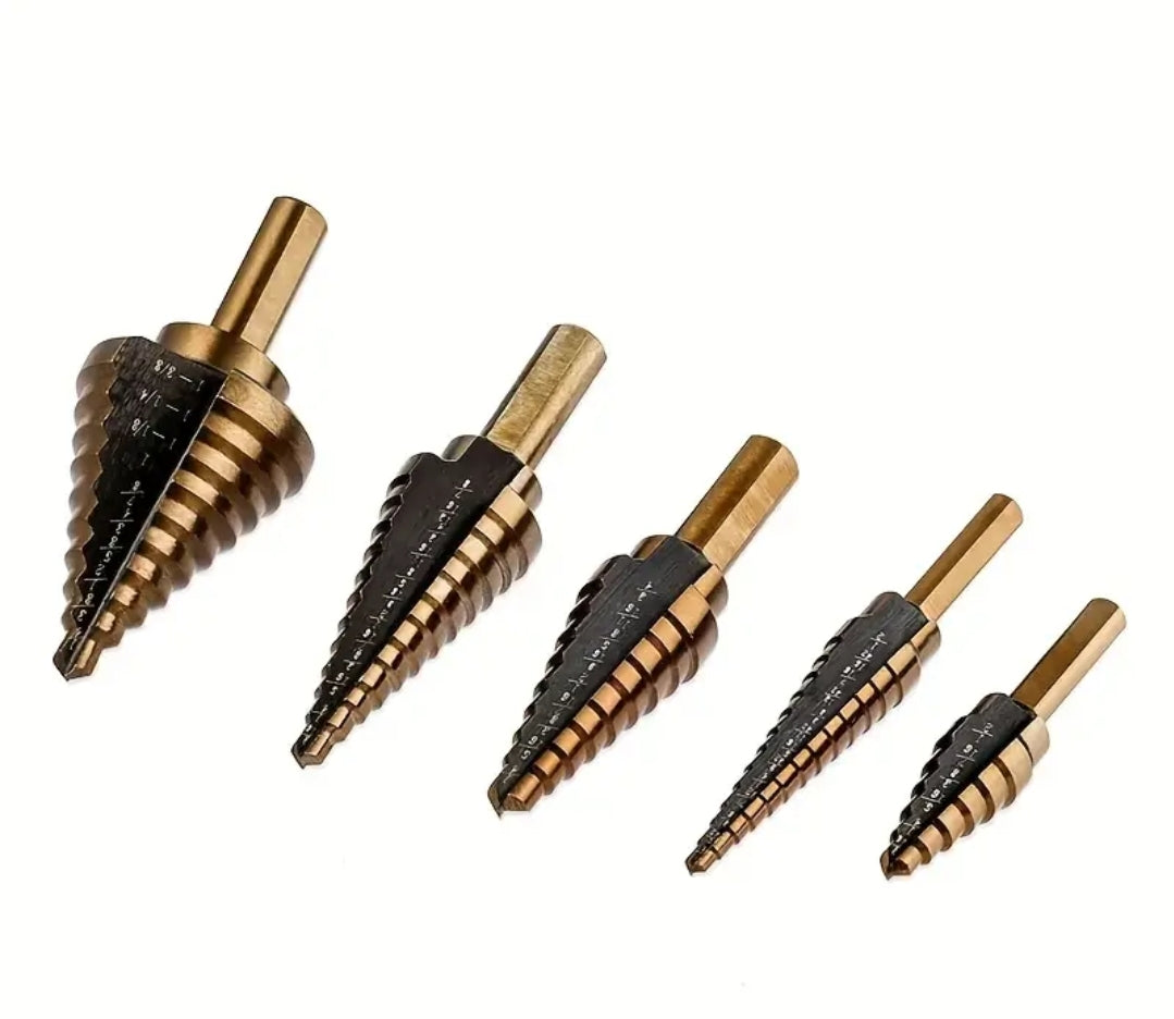 5-Piece Cobalt Step Drill Bit Set (1/8" to 1-3/8")