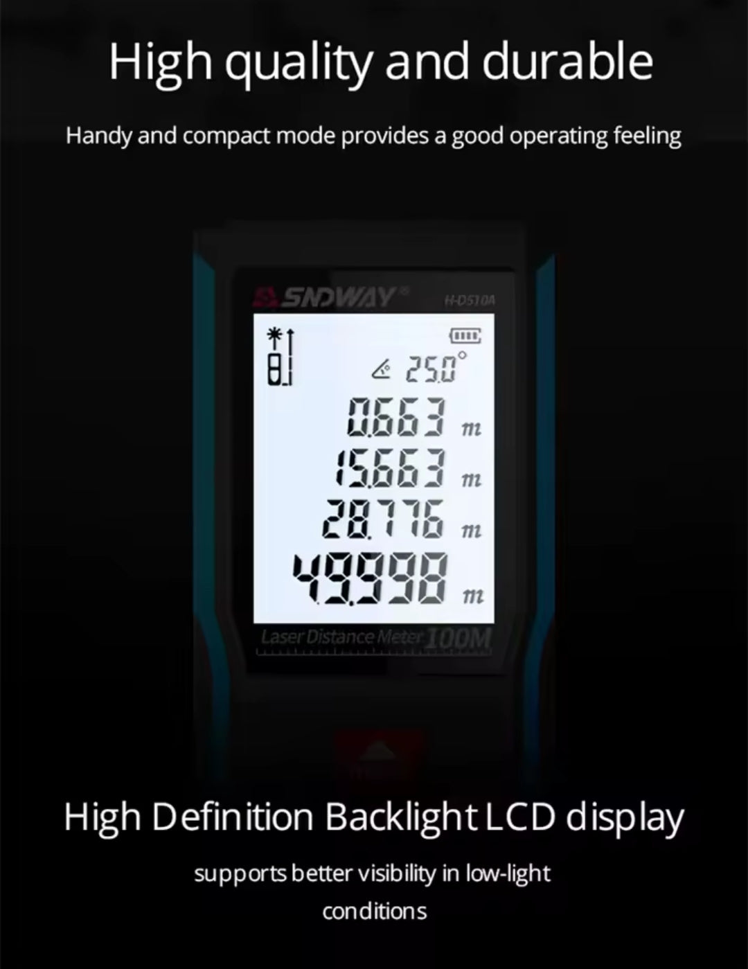 SNDWAY H-D100A 100M Laser Distance Meter
