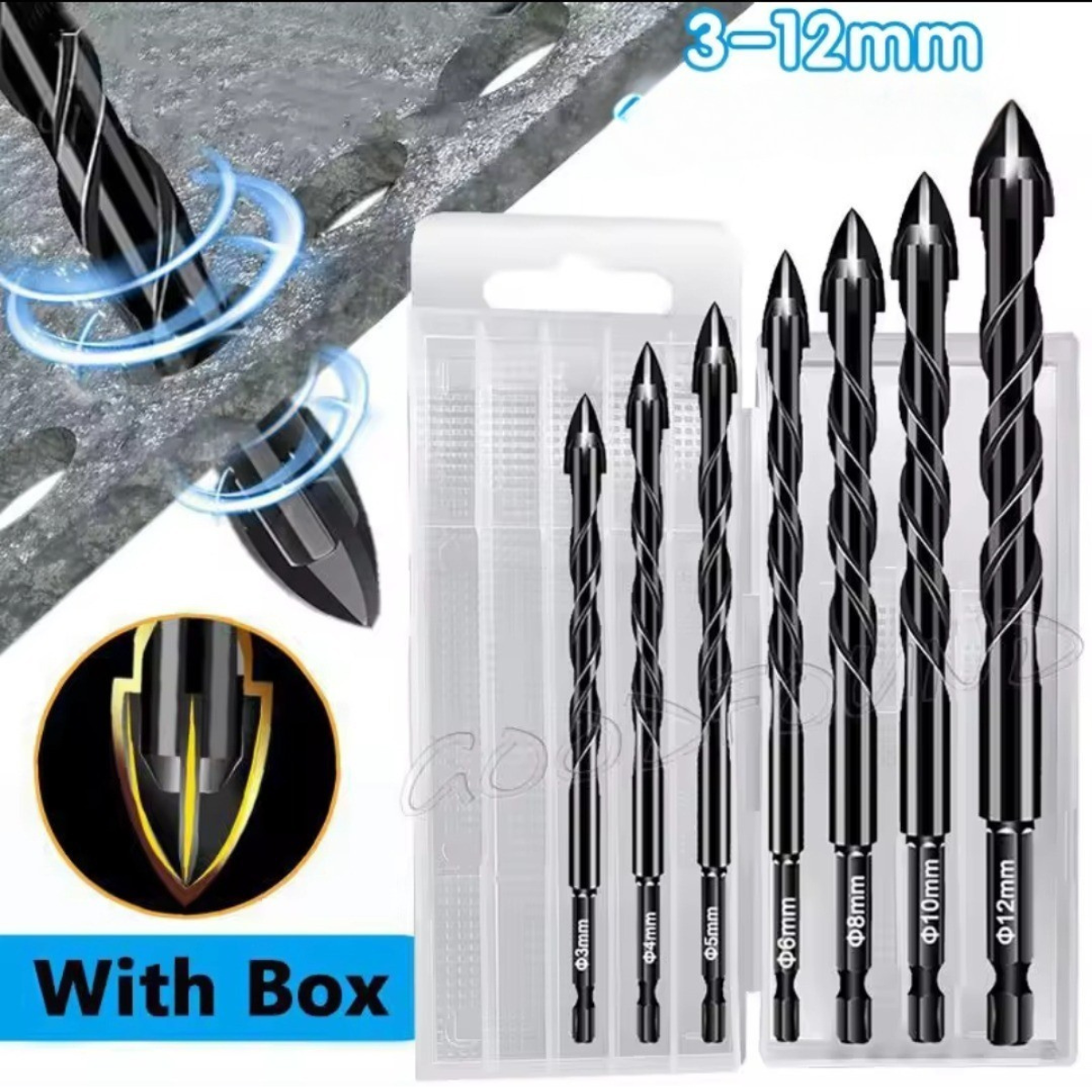 7-Piece Precision Tile and Glass Drill Bit Set